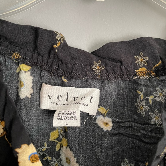 Velvet by Graham & Spencer Leslie Floral Smocked Waist Dress Size Large - Picture 4 of 5